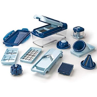 Genius Nicer Dicer Fusion Smart Set 16 Teile Gemüseschneider & Spiralschneider zum Gemüse schneiden mit Twist, Slicer, Julietti aus TV-Werbung Ideal als Chopper Gemüsehobel Genius Nicer Dicer Fusion Smart Set 16 Teile Gemüseschneider & Spiralschneider zum Gemüse schneiden mit Twist, Slicer, Julietti aus TV-Werbung Ideal als Chopper Gemüsehobel