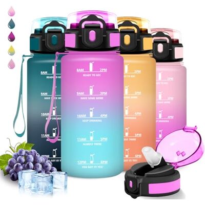 Grsta Trinkflasche Kinder, Trinkflasche 500ml, Wasserflasche mit Strohhalm, Leicht zu Reinigen, Wasserflasche Auslaufsicher, mit Motivierendem Slogan, Flasche Motivation, für Schule, Sport, Camping, Reisen Grsta Trinkflasche Kinder, Trinkflasche 500ml, Wasserflasche mit Strohhalm, Leicht zu Reinigen, Wasserflasche Auslaufsicher, mit Motivierendem Slogan, Flasche Motivation, für Schule, Sport, Camping, Reisen