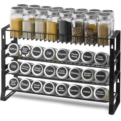 VEVOR abnehmbares Gewürzregal 4-stöckiger Gewürzhalter Organizer, stapelbarer Gewürzständer (401 x 116 x 271 mm), Küchenaufbewahrung für Arbeitsplatte, Küchen-Vorratsschrank, Speisekammer Schwarz VEVOR abnehmbares Gewürzregal 4-stöckiger Gewürzhalter Organizer, stapelbarer Gewürzständer (401 x 116 x 271 mm), Küchenaufbewahrung für Arbeitsplatte, Küchen-Vorratsschrank, Speisekammer Schwarz
