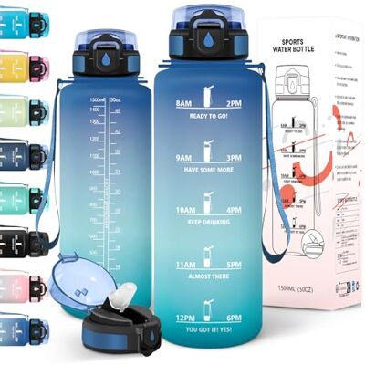 Motswedi Trinkflasche 1 5 liter, Kohlensäure Geeignet, Trinkflasche mit Strohhalm, Auslaufsicher, Wasserflasche, BPA-Frei, Flasche, Trinkflaschen, für Fitness, Fahrrad, Wandern, Blau Grün Motswedi Trinkflasche 1 5 liter, Kohlensäure Geeignet, Trinkflasche mit Strohhalm, Auslaufsicher, Wasserflasche, BPA-Frei, Flasche, Trinkflaschen, für Fitness, Fahrrad, Wandern, Blau Grün