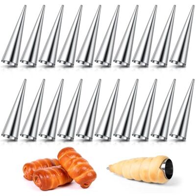 AiQInu 20 Stück Cannoli Schillerlockenform,Edelstahl Cannoli Röhrchen Set Gerade Röhrchen Hörnchen Schaumrollenformen Sahnerollen für Cannoli-Röhren, Croissant, Backformen AiQInu 20 Stück Cannoli Schillerlockenform,Edelstahl Cannoli Röhrchen Set Gerade Röhrchen Hörnchen Schaumrollenformen Sahnerollen für Cannoli-Röhren, Croissant, Backformen