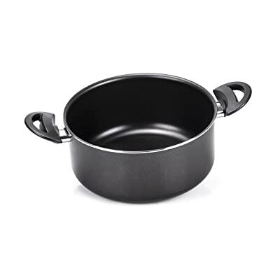Moneta Gea Kochtopf mit 2 Griffen, 28 cm, Aluminium, 100% recycelt, für jede Kochplatte inklusive Induktion, hergestellt in Italien, Schwarz Moneta Gea Kochtopf mit 2 Griffen, 28 cm, Aluminium, 100% recycelt, für jede Kochplatte inklusive Induktion, hergestellt in Italien, Schwarz
