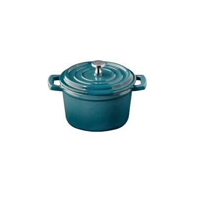 APS 88332 Mini-Topf mit Deckel 5 STARS Gusseisen emailliert, 0,35 Liter, türkis, induktionsgeeignet APS 88332 Mini-Topf mit Deckel 5 STARS Gusseisen emailliert, 0,35 Liter, türkis, induktionsgeeignet