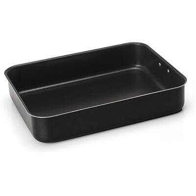 Zanetti Jumbo, Antihaft-Lasagnee Größe 35 x 25 cm, rechteckige Lasagne-Form mit Ring zum Aufhängen, platzsparend, Farbe Schwarz, hergestellt in Italien Zanetti Jumbo, Antihaft-Lasagnee Größe 35 x 25 cm, rechteckige Lasagne-Form mit Ring zum Aufhängen, platzsparend, Farbe Schwarz, hergestellt in Italien