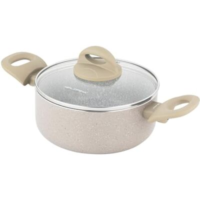 Florina Aluminiumtopf ISLA 1,6L I 18 cm I Aluminium Kochtopf mit Antihaftbeschichtung I Schnelles und gleichmäßiges Erhitzen I Soft-Touch-Griffe I Ästhetisches Design, Beige Florina Aluminiumtopf ISLA 1,6L I 18 cm I Aluminium Kochtopf mit Antihaftbeschichtung I Schnelles und gleichmäßiges Erhitzen I Soft-Touch-Griffe I Ästhetisches Design, Beige