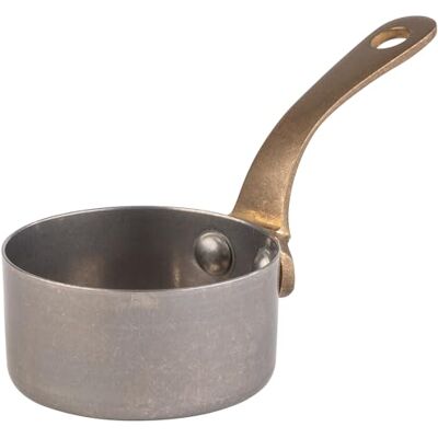 APS 40780 Serviertopf/Stielkasserolle "SNACKHOLDER", Edelstahl, Ø 5,5 cm, Höhe 2,5 cm, 0,05 Liter, Antik-Edelstahl-Look APS 40780 Serviertopf/Stielkasserolle "SNACKHOLDER", Edelstahl, Ø 5,5 cm, Höhe 2,5 cm, 0,05 Liter, Antik-Edelstahl-Look
