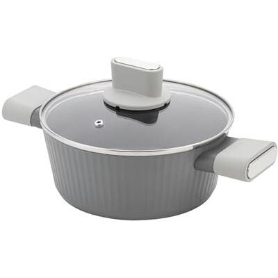 Florina Aluminiumtopf Serrano 2,1 l 20 cm I Töpfe mit Soft-Touch-Griffen I Leichter und langlebiger Topf I Antihaftbeschichtung I Geriffelte Struktur Kochtopf mit elegantem Design Florina Aluminiumtopf Serrano 2,1 l 20 cm I Töpfe mit Soft-Touch-Griffen I Leichter und langlebiger Topf I Antihaftbeschichtung I Geriffelte Struktur Kochtopf mit elegantem Design