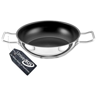 Schulte-Ufer GastroSUS Industar PLUS Schmorpfanne mit UniverSUS Oberflächenstruktur, ohne PFAS/PTFE, 163151-24, Edelstahlpfanne Induktion, 24 cm Schulte-Ufer GastroSUS Industar PLUS Schmorpfanne mit UniverSUS Oberflächenstruktur, ohne PFAS/PTFE, 163151-24, Edelstahlpfanne Induktion, 24 cm