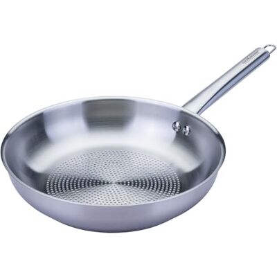 FACKELMANN Bratpfanne Ovalgriff Ø 24 cm aus hochwertigem Edelstahl – Perfekt für scharfes Anbraten auf allen Herdarten auch Induktion, hitzebeständig bis +230 °C, spülmaschinengeeignet FACKELMANN Bratpfanne Ovalgriff Ø 24 cm aus hochwertigem Edelstahl – Perfekt für scharfes Anbraten auf allen Herdarten auch Induktion, hitzebeständig bis +230 °C, spülmaschinengeeignet