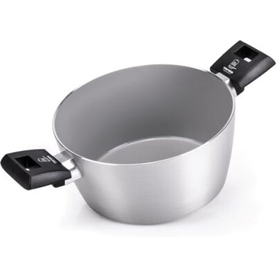 Moneta Innova Kochtopf 2 m, 20 cm, natürliche Beschichtung FineGres (NO PFAS), auch für Induktion, 100% Made in Italy, Grau Moneta Innova Kochtopf 2 m, 20 cm, natürliche Beschichtung FineGres (NO PFAS), auch für Induktion, 100% Made in Italy, Grau