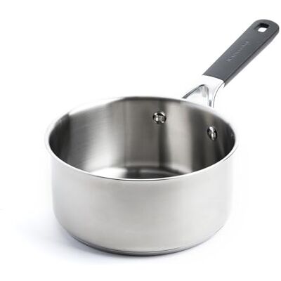 KitchenAid Classic Stainless Steel 3-Schicht-Kasserolle 16 cm/1,5 Liter, Plattiert, Induktion, Backofenfest, Stay-Cool-Griff, Silber KitchenAid Classic Stainless Steel 3-Schicht-Kasserolle 16 cm/1,5 Liter, Plattiert, Induktion, Backofenfest, Stay-Cool-Griff, Silber