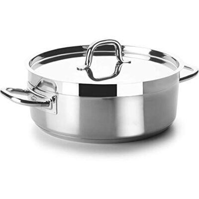 LACOR BRATENTOPF MIT Deckel D.36 cm Chef Luxe 54036, Silber, 36 Centimeters LACOR BRATENTOPF MIT Deckel D.36 cm Chef Luxe 54036, Silber, 36 Centimeters