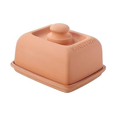 Romertopf Römertopf Klima Butterdose Keramik mit Deckel, Terrakotta Romertopf Römertopf Klima Butterdose Keramik mit Deckel, Terrakotta