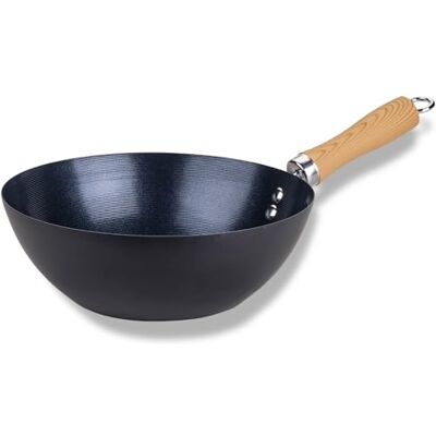 FACKELMANN Wok-Pfanne Ø 26 cm – Karbonstahl mit 2-facher Antihaftbeschichtung, ergonomischem Bambusgriff, extra hoher Rand, PFAS-frei, Hitzebeständigkeit: +160 °C, Induktionsgeeignet FACKELMANN Wok-Pfanne Ø 26 cm – Karbonstahl mit 2-facher Antihaftbeschichtung, ergonomischem Bambusgriff, extra hoher Rand, PFAS-frei, Hitzebeständigkeit: +160 °C, Induktionsgeeignet