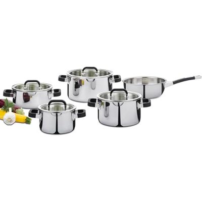 Spring FUSION2+ Topfset 5-tlg., 5-Lagen Edelstahl, induktionsgeeignet Spring FUSION2+ Topfset 5-tlg., 5-Lagen Edelstahl, induktionsgeeignet
