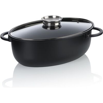 kela Bräter oval 8 Liter ATURA, Dutch Oven, Gussbräter mit Deckel Induktion, Aluguss keramisch beschichtet, PFAS frei kela Bräter oval 8 Liter ATURA, Dutch Oven, Gussbräter mit Deckel Induktion, Aluguss keramisch beschichtet, PFAS frei