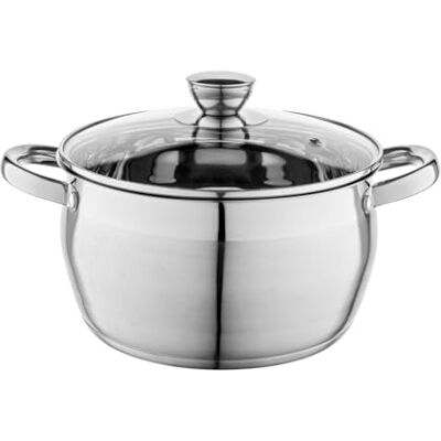Florina Oliver 24 cm 6 L Edelstahltopf mit Glasdeckel Für Induktion, Gas, Elektro, Ceran Messskala innen Spülmaschinengeeignet Hitzebeständiger Deckel Langlebig & robust Florina Oliver 24 cm 6 L Edelstahltopf mit Glasdeckel Für Induktion, Gas, Elektro, Ceran Messskala innen Spülmaschinengeeignet Hitzebeständiger Deckel Langlebig & robust