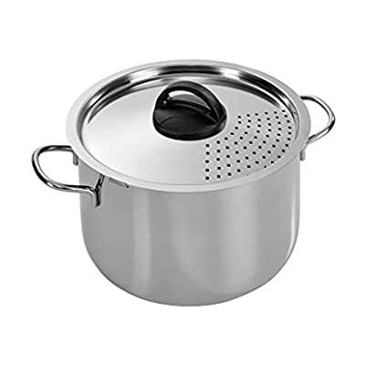 Barazzoni Spaghettitopf zum einfachen Abgießen, aus Edelstahl, 22 cm, 6 Liter Barazzoni Spaghettitopf zum einfachen Abgießen, aus Edelstahl, 22 cm, 6 Liter