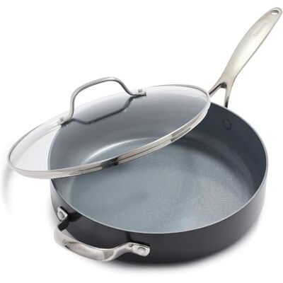 GreenPan Valencia Pro Poêle Sauteuse 28 cm avec Couvercle, 4,2 L, Céramique Antiadhésive Sans PFAS, Aluminium Anodisé Dur, Induction, Compatible Four jusqu'à 315°C, Gris GreenPan Valencia Pro Poêle Sauteuse 28 cm avec Couvercle, 4,2 L, Céramique Antiadhésive Sans PFAS, Aluminium Anodisé Dur, Induction, Compatible Four jusqu'à 315°C, Gris