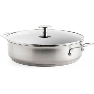 KitchenAid Stainless Steel Schmorpfanne (28cm/4,3l), PFAS-freie keramische Antihaftbeschichtung, beschichtet, Induktionsgeeignet, backofengeeignet, spülmaschinenfest, Silber KitchenAid Stainless Steel Schmorpfanne (28cm/4,3l), PFAS-freie keramische Antihaftbeschichtung, beschichtet, Induktionsgeeignet, backofengeeignet, spülmaschinenfest, Silber
