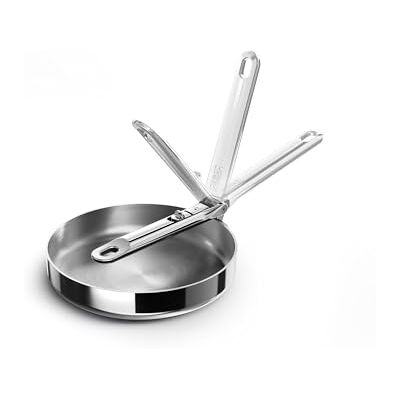 Joseph Joseph Space Steel 20 cm Edelstahl Bratpfanne mit Klappgriff, 3-lagige Induktionspfanne, Backofengeeignet Joseph Joseph Space Steel 20 cm Edelstahl Bratpfanne mit Klappgriff, 3-lagige Induktionspfanne, Backofengeeignet