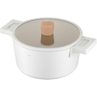 Florina Nube Aluminium-Topf 20 cm 2,8 l Induktionsgeeignet Kratzfeste Keramikbeschichtung Soft-Touch-Griff mit Holzoptik Hitzebeständiger Glasdeckel Für alle Herdarten & Backofen Florina Nube Aluminium-Topf 20 cm 2,8 l Induktionsgeeignet Kratzfeste Keramikbeschichtung Soft-Touch-Griff mit Holzoptik Hitzebeständiger Glasdeckel Für alle Herdarten & Backofen