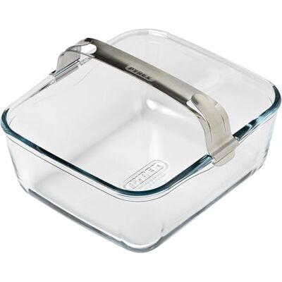 Pyrex Auflaufform für Airfryer, Borosilikatglas, 2 L, mit Edelstahl-Griff Pyrex Auflaufform für Airfryer, Borosilikatglas, 2 L, mit Edelstahl-Griff