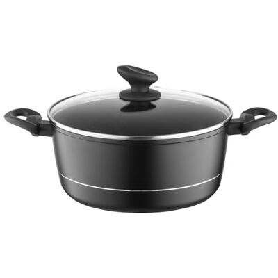 Florina Aluminium Topf (5,1 l) 26 cm I Kochtopf DELUX mit Glasdeckel I Messbecher & Antikratz-Beschichtung I Topf mit Induktionsboden I Geeignet für Induktionsherd, Gasherd und Elektroherd (Schwarz) Florina Aluminium Topf (5,1 l) 26 cm I Kochtopf DELUX mit Glasdeckel I Messbecher & Antikratz-Beschichtung I Topf mit Induktionsboden I Geeignet für Induktionsherd, Gasherd und Elektroherd (Schwarz)