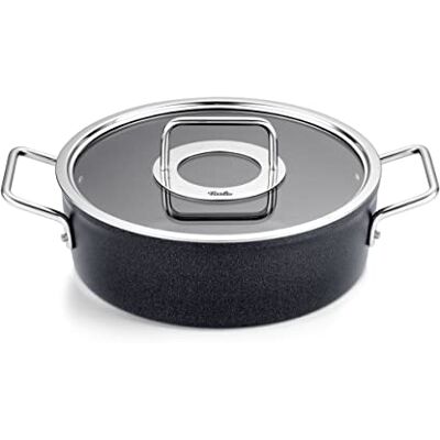 Fissler Adamant/Aluminium-Bräter (Ø 24 cm, 3,1L) Bratentopf-beschichtet mit Glas-Deckel, antihaftend Induktion Fissler Adamant/Aluminium-Bräter (Ø 24 cm, 3,1L) Bratentopf-beschichtet mit Glas-Deckel, antihaftend Induktion