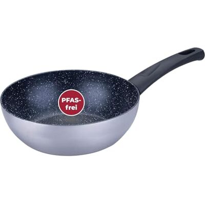 FACKELMANN Wokpfanne Essential Crisp Ø 20 cm aus recyceltem Aluminium mit keramischer Antihaft-Beschichtung – Perfekt für Nudeln, Gemüse & Reis, Schwarz FACKELMANN Wokpfanne Essential Crisp Ø 20 cm aus recyceltem Aluminium mit keramischer Antihaft-Beschichtung – Perfekt für Nudeln, Gemüse & Reis, Schwarz