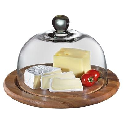 Zassenhaus Käseglocke mit Glasdeckel, akazie Ø 25 cm, 55863, Braun Zassenhaus Käseglocke mit Glasdeckel, akazie Ø 25 cm, 55863, Braun