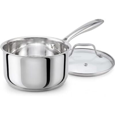 NutriChef Stielkasserolle, 16cm/2L, Antihaftbeschichtet mit Glasdeckel, für Induktion, Alle Herdarten, Kühlbleibender Griff, Soßentopf Spülmaschinenfest, für kleine Portionen, Singlehaushalt NutriChef Stielkasserolle, 16cm/2L, Antihaftbeschichtet mit Glasdeckel, für Induktion, Alle Herdarten, Kühlbleibender Griff, Soßentopf Spülmaschinenfest, für kleine Portionen, Singlehaushalt