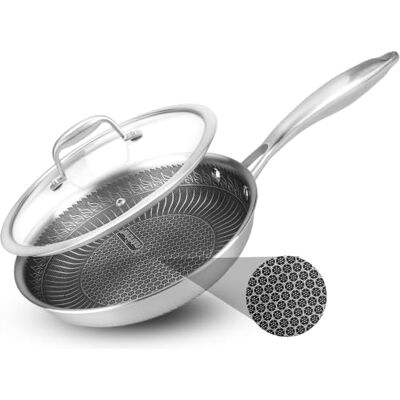 NutriChef Edelstahlpfanne 20 cm mit Deckel – Antihaft Bratpfanne Induktion Kratzfest spülmaschinengeeignet ofenfest und für Metallutensilien geeignet, Gemischt NutriChef Edelstahlpfanne 20 cm mit Deckel – Antihaft Bratpfanne Induktion Kratzfest spülmaschinengeeignet ofenfest und für Metallutensilien geeignet, Gemischt