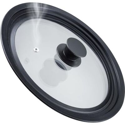 Westmark Universal-Deckel mit Silikonrand – Vielseitig einsetzbar für Töpfe und Pfannen mit 24 28 cm Durchmesser, hitzebeständiges Sicherheitsglas – 290 x 290 x 51 mm, Schwarz Westmark Universal-Deckel mit Silikonrand – Vielseitig einsetzbar für Töpfe und Pfannen mit 24 28 cm Durchmesser, hitzebeständiges Sicherheitsglas – 290 x 290 x 51 mm, Schwarz