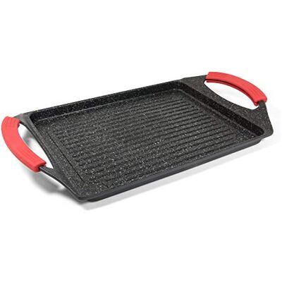 Moneta Rechteckiger Grillrost, antihaftbeschichtet, 45 x 27 cm, Pro Grill auch für Induktion, Schwarz Moneta Rechteckiger Grillrost, antihaftbeschichtet, 45 x 27 cm, Pro Grill auch für Induktion, Schwarz