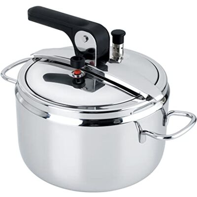 Barazzoni Schnellkochtopf Modell Basic, Durchmesser 22 cm, Fassungsvermögen 7 l, aus Edelstahl, hergestellt in Italien Barazzoni Schnellkochtopf Modell Basic, Durchmesser 22 cm, Fassungsvermögen 7 l, aus Edelstahl, hergestellt in Italien