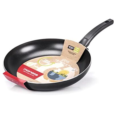 Moneta Gea Pfanne, 32 cm, Aluminium, 100% recycelt, für jede Kochplatte inklusive Induktion. Made in Italy, Schwarz Moneta Gea Pfanne, 32 cm, Aluminium, 100% recycelt, für jede Kochplatte inklusive Induktion. Made in Italy, Schwarz