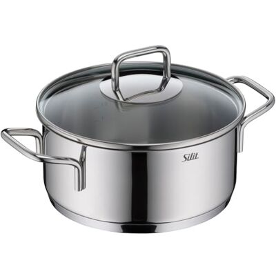 Silit Extra Cook, Bratentopf 20 cm mit Glasdeckel, Innenskalierung, breiter Schüttrand, hochwertiger, spülmaschinenfester Crominox-Edelstahl, Kochtopf groß, optimale Wärmeverteilung, Induktion Silit Extra Cook, Bratentopf 20 cm mit Glasdeckel, Innenskalierung, breiter Schüttrand, hochwertiger, spülmaschinenfester Crominox-Edelstahl, Kochtopf groß, optimale Wärmeverteilung, Induktion