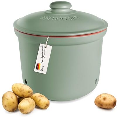 Romertopf Kartoffeltopf & Zwiebeltopf MAXI PLUS – Vorratsdose aus Keramik für Kartoffeln, Zwiebeln & Knoblauch, Ø 26 cm / 5,5 L – atmungsaktiver Naturton hält Gemüse länger frisch – Grün Romertopf Kartoffeltopf & Zwiebeltopf MAXI PLUS – Vorratsdose aus Keramik für Kartoffeln, Zwiebeln & Knoblauch, Ø 26 cm / 5,5 L – atmungsaktiver Naturton hält Gemüse länger frisch – Grün