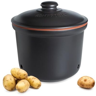 Romertopf Frische-Topf MAXI PLUS 5,5 Liter Kartoffeltopf Keramik Atmungsaktiver Ton hält Gemüse länger Frisch Ideale Luftzirkulation Schwarz Romertopf Frische-Topf MAXI PLUS 5,5 Liter Kartoffeltopf Keramik Atmungsaktiver Ton hält Gemüse länger Frisch Ideale Luftzirkulation Schwarz
