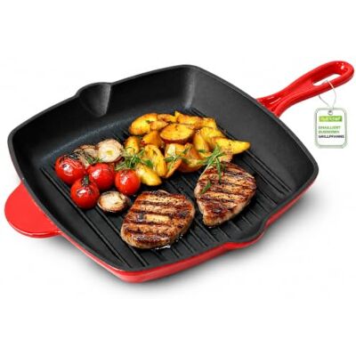 NutriChef Gusseisenpfanne Induktion– Cast Iron Pan, Cast Iron Skillet –Grill Pfanne Gusseisen Emailliert &Antihaftbeschichtet als Steakpfanne oder Grillpfanne aus Eisen, Eckig & Langlebige Eisenpfanne NutriChef Gusseisenpfanne Induktion– Cast Iron Pan, Cast Iron Skillet –Grill Pfanne Gusseisen Emailliert &Antihaftbeschichtet als Steakpfanne oder Grillpfanne aus Eisen, Eckig & Langlebige Eisenpfanne