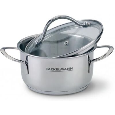 FACKELMANN Lara Kochtopf mit Deckel Ø 14 cm – Aus hochwertigem Edelstahl, Kochtopf zum Erwärmen von Suppen & Saucen, Ergonomischer Griff, Hitzebeständig bis 220°C, spülmaschinengeeignet FACKELMANN Lara Kochtopf mit Deckel Ø 14 cm – Aus hochwertigem Edelstahl, Kochtopf zum Erwärmen von Suppen & Saucen, Ergonomischer Griff, Hitzebeständig bis 220°C, spülmaschinengeeignet