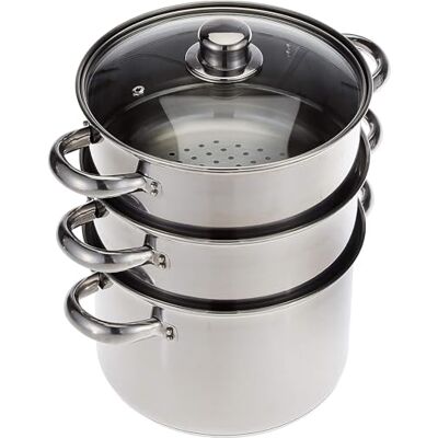 KitchenCraft Edelstahl 3-teiliger Kochgeschirr-Set - Induktion geeignet KitchenCraft Edelstahl 3-teiliger Kochgeschirr-Set - Induktion geeignet