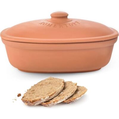 Romertopf Römertopf Brottopf MAXI Terrakotta – 6,5 L Aufbewahrungsbehälter aus atmungsaktivem Naturton – Brotbox oval mit Deckel – luftdurchlässig & spülmaschinengeeignet Romertopf Römertopf Brottopf MAXI Terrakotta – 6,5 L Aufbewahrungsbehälter aus atmungsaktivem Naturton – Brotbox oval mit Deckel – luftdurchlässig & spülmaschinengeeignet