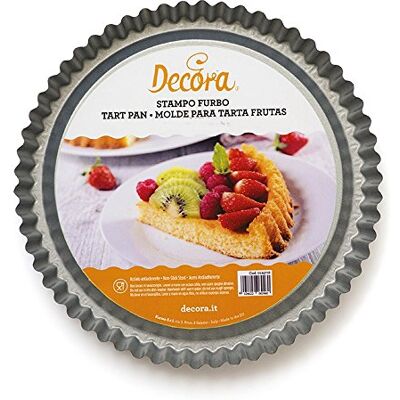 Decora , 0070031 Clevere Backform für Tarte, Antihaftbeschichtet, rund Ø 28 X 3 cm, Ermöglicht einfaches Befüllen der Tarte, Professionelles Design, Grau Decora , 0070031 Clevere Backform für Tarte, Antihaftbeschichtet, rund Ø 28 X 3 cm, Ermöglicht einfaches Befüllen der Tarte, Professionelles Design, Grau
