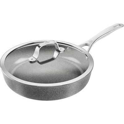 BALLARINI Salina Schmorpfanne mit Deckel 28 cm, Keramik-Antihaftbeschichtung, Induktionsgeeignet, Für alle Herdarten, Aluminium, Grau BALLARINI Salina Schmorpfanne mit Deckel 28 cm, Keramik-Antihaftbeschichtung, Induktionsgeeignet, Für alle Herdarten, Aluminium, Grau