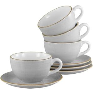 Creatable , 34036, Serie Vintage Nature Stein, 8-teiliges Geschirrset für 4 Personen, Cappuccino Set aus Porzellan, spülmaschinen- und mikrowellengeeignet, Made in Europe Creatable , 34036, Serie Vintage Nature Stein, 8-teiliges Geschirrset für 4 Personen, Cappuccino Set aus Porzellan, spülmaschinen- und mikrowellengeeignet, Made in Europe