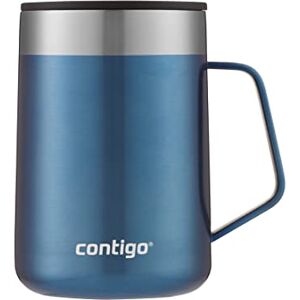 Contigo Streeterville Desk Mug, isolierter Thermobecher mit Henkel aus Edelstahl, Coffee to go Becher Deckel, hält Kaffee und Tee bis zu 5 Stunden warm, ideal fürs Büro Zuhause, 420 ml, Blue Contigo Streeterville Desk Mug, isolierter Thermobecher mit Henkel aus Edelstahl, Coffee to go Becher Deckel, hält Kaffee und Tee bis zu 5 Stunden warm, ideal fürs Büro Zuhause, 420 ml, Blue