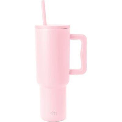 Simple Modern Thermobecher mit Strohhalm und Griff Isolierter Edelstahl-Trinkbecher Eiskaffee-Reisebecher Geschenke für Frauen und Männer Trek 1180ml Blush Simple Modern Thermobecher mit Strohhalm und Griff Isolierter Edelstahl-Trinkbecher Eiskaffee-Reisebecher Geschenke für Frauen und Männer Trek 1180ml Blush