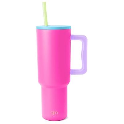 Simple Modern Thermobecher mit Strohhalm und Griff Isolierter Edelstahl-Trinkbecher Eiskaffee-Reisebecher Geschenke für Frauen und Männer Trek 1180ml 80s Mix Simple Modern Thermobecher mit Strohhalm und Griff Isolierter Edelstahl-Trinkbecher Eiskaffee-Reisebecher Geschenke für Frauen und Männer Trek 1180ml 80s Mix